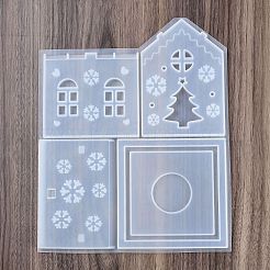 Patchwork House Christmas DIY Pendant Decoration Silicone Molds&nbsp;LS-DIY-M057-01B