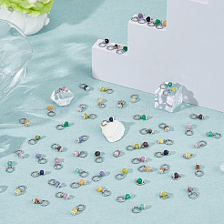 120Pcs 12 Colors Dyed Natural Malaysia Jade Faceted Rondelle Charms&nbsp;PALLOY-FH00080