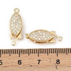 Brass Micro Pave Clear Cubic Zirconia Box Clasps&nbsp;KK-L255-02G-01