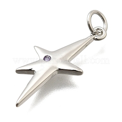 Brass Micro Pave Cubic Zirconia Pendants&nbsp;KK-Z093-19P