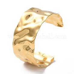 Ion Plating(IP) 304 Stainless Steel Wide Band Open Cuff Bangle for Women&nbsp;BJEW-F461-02G