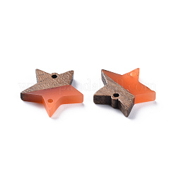 Opaque Resin & Walnut Wood Links Connectors&nbsp;RESI-T035-48
