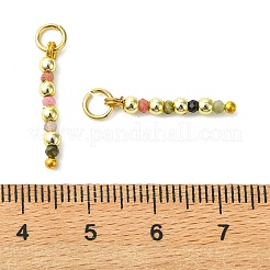 Faceted Natural Multicolor Tourmaline & Electroplate Synthetic Non-magnetic Hematite Pendants&nbsp;PALLOY-JF05542