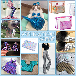 Fish Scale Pattern Polyester Fabric&nbsp;DIY-WH0899-324D