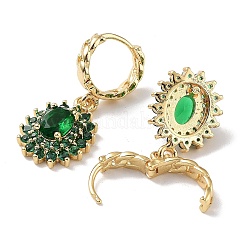 Real 18K Gold Plated Brass Dangle Hoop Earrings&nbsp;EJEW-L269-043G-01