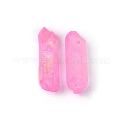3Pcs Electroplated Natural Quartz Crystal Beads Strands&nbsp;G-FS0001-53