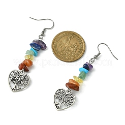 Natural & Synthetic Mixed Stone Chips Dangle Earrings&nbsp;EJEW-JE05390-04