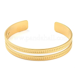 304 Stainless Steel Open Cuff Bangles&nbsp;BJEW-K230-01G-01