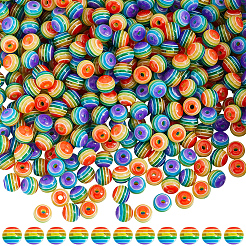 500Pcs Transparent Stripe Resin Beads&nbsp;RESI-PA0001-10