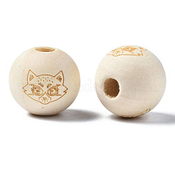 Unfinished Natural Wood European Beads&nbsp;WOOD-S045-147