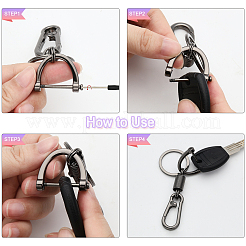 4Pcs 2 Colors Zinc Alloy Push Gate Snap Keychain Clasp Findings&nbsp;FIND-CA0005-88