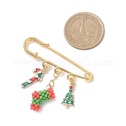 Christmas Handmade Glass Seed Bead & Enamel Pendants Brooches&nbsp;JEWB-MZ00007