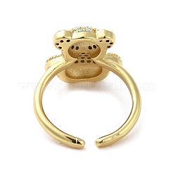 Rack Plating Brass Micro Pave Cubic Zirconia Finger Ring&nbsp;RJEW-C072-32B-02G
