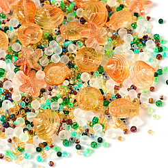 2 Bags Ocean Theme Paint Glass Beads&nbsp;FIND-TA0002-24A