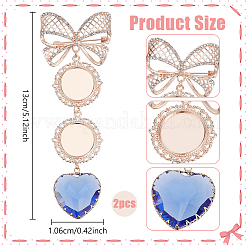 2Pcs Alloy Brooch Findings&nbsp;JEWB-NB00003