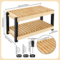 Pine Wood with Iron Mobile Phone Holders&nbsp;ODIS-WH0038-317