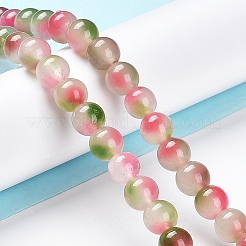 Faceted Rondelle Dyed Natural White Jade Bead Strands&nbsp;G-D073-01C