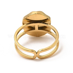304 Stainless Steel Open Cuff Pad Ring Settings&nbsp;RJEW-Z018-43G