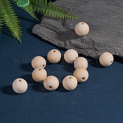 Natural Unfinished Wood Beads&nbsp;WOOD-S651-20mm-LF