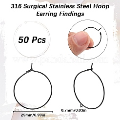 50Pcs 304 Stainless Steel Hoop Earring Findings&nbsp;STAS-SC0007-29