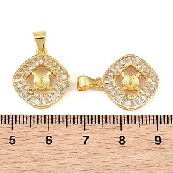 Brass Micro Pave Clear Cubic Zirconia Peg Bails Pin Pendants&nbsp;KK-CBA6A75-41G