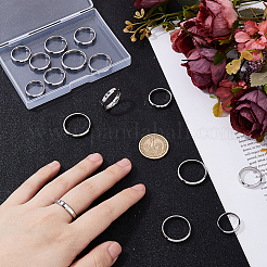 16Pcs 8 Styles Stainless Steel Simple Plain Band Ring for Unisex&nbsp;RJEW-DC0001-19P