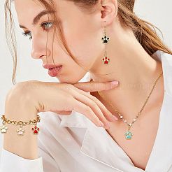 30Pcs 5 Colors Rack Plating Alloy Enamel Pendants&nbsp;ENAM-FS0004-53