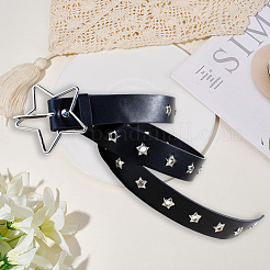 PU Leather Chain Belts with Alloy Star Clasps&nbsp;DIY-WH20007-285A