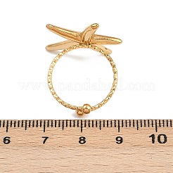 304 Stainless Steel Adjustable Open Cuff Rings for Women&nbsp;RJEW-K303-01G