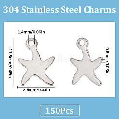 150Pcs 304 Stainless Steel Charms&nbsp;STAS-SC0008-64