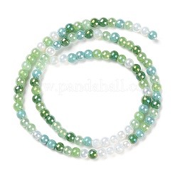 Transperant Electroplate Glass Beads Strands&nbsp;GLAA-P056-4mm-B04