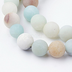 Natural Flower Amazonite Bead Strands&nbsp;G-G735-61F-8mm