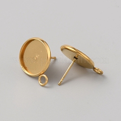 304 Stainless Steel Stud Earrings Findings&nbsp;STAS-WH20004-03D