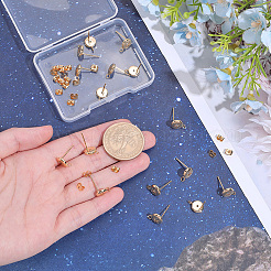20Pcs Brass Micro Pave Clear Cubic Zirconia Stud Earring Findings&nbsp;MAK-BBC0001-38
