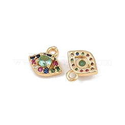 Brass Micro Pave Cubic Zirconia Pendants&nbsp;KK-K407-31G-03