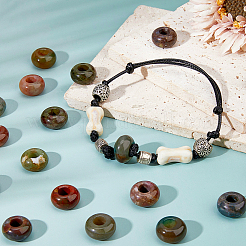 18Pcs Natural Indian Agate European Beads&nbsp;G-DC0001-58