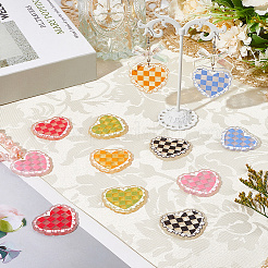 12Pcs 6 Colors Transparent Acrylic Pendants&nbsp;OACR-SC0002-21