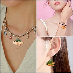 30Pcs 6 Colors Opaque Resin Pendants&nbsp;RESI-YW0006-40
