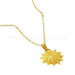 304 Stainless Steel Sun Pendant Necklaces for Women&nbsp;WG71282-02