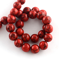 Synthetical Turquoise Gemstone Round Bead Strands&nbsp;X-TURQ-R035-6mm-04