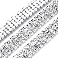 Electroplated Brass Rhinestone Strass Chains&nbsp;CHC-TAC0005-02S