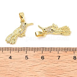 Brass Micro Pave Clear Cubic Zirconia Pendants&nbsp;KK-G533-07C-G