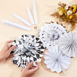 8Pcs Paper Fans Flower for Wedding Birthday Carnival Welcome Party Decorations&nbsp;AJEW-GF0013-45A