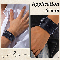2Pcs 2 Styles Cowhide Cord Wide Cord Bracelets&nbsp;BJEW-CL0001-38A