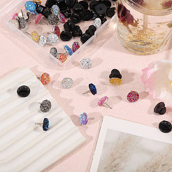 40Pcs 10 Colors Druzy Resin with Brass Brooch&nbsp;AJEW-CA00027