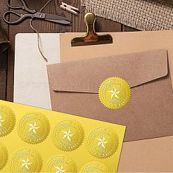 12 Sheets Self Adhesive Gold Foil Embossed Stickers&nbsp;DIY-WH0451-032