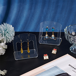 Acrylic Slant Bacl Earring Display Stands&nbsp;EDIS-WH0031-28A-02