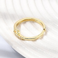 Brass Micro Pave Clear Cubic Zirconia Finger Rings for Women&nbsp;CU-CBAE7DF-12G-01
