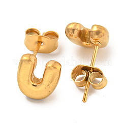 Chunk Letter 304 Stainless Steel Stud Earrings for Women&nbsp;EJEW-G386-01U-G