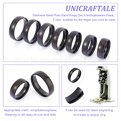 21Pcs 7 Size 304 Stainless Steel Plain Band Rings Set&nbsp;RJEW-UN0002-86B